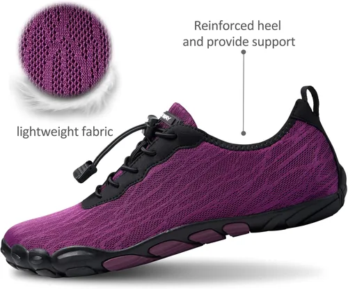 Vista 5 de SEEKWAY Zapatos de agua de secado rápido Deportes descalzos Aqua Playa Piscina Natación Río Lago Senderismo Kayak Surf Hombres Mujeres AB005 Púrpura