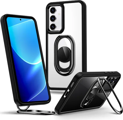 Vista 10 de Shields Up Funda para Samsung Galaxy S23 con Soporte, Funda Galaxy S23 Transparente con Soporte de Doble Anillo [Ajustable y Plegable] Funda