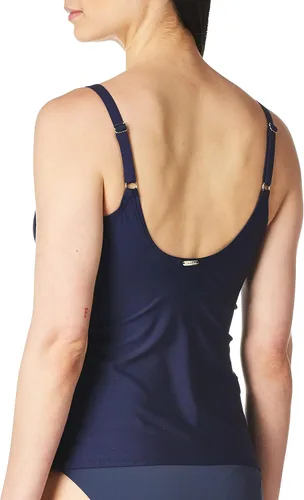 Vista 3 de Calvin Klein Traje de baño tankini estándar para mujer con correas ajustables y control de abdomen