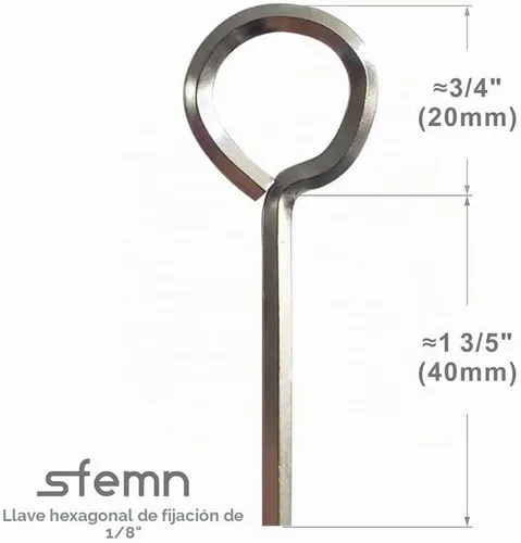 Vista 4 de Llave hexagonal estándar de 1/8 pulgadas con bucle completo, llave Allen para dispositivos de salida de pánico, metal sólido, 10 paquetes