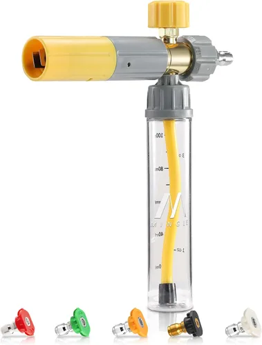 Vista 9 de M MINGLE Cañón de espuma para lavadora a presión, rociador de espuma para automóvil con conector rápido de 1/4 de pulgada, boca ancha resistente