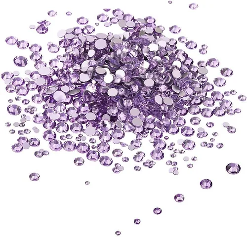 Vista 15 de LolliBeads Piedras redondas de resina para uñas con parte trasera plana y cristales acrílicos.