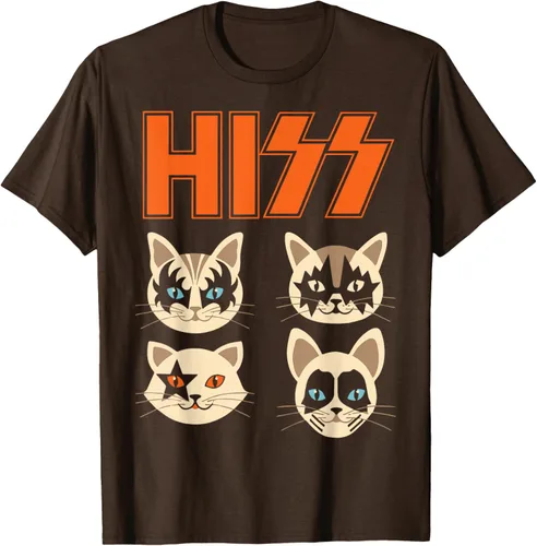 Vista 53 de Camiseta Hiss Funny Cats Kittens Rock Rockin, Negro