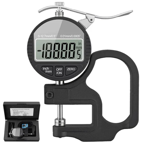 Vista 14 de Neoteck Medidor de Grosor Digital 0.5 pulgadas/12.7mm, 0.00005 pulgadas/0.001mm Pantalla LCD con Conversión Pulgadas/MM Herramienta de Medición