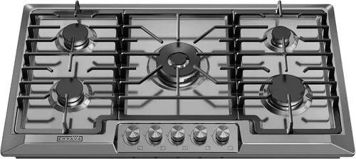 Vista 8 de Empava Cocina de gas de 30 pulgadas, estufa convertible LPG/NG, 5 quemadores sellados SABAF fabricados en Italia, tecnología de encendido iónico