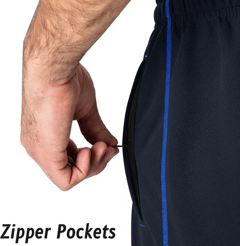 Vista 4 de Magnivit - Pantalones deportivos ligeros para hombre, ajuste holgado, parte inferior abierta, de malla, atléticos, con bolsillos con cremallera