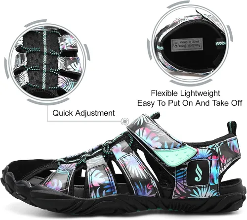 Vista 4 de JIASUQI Zapatos de agua atléticos para senderismo, descalzos, para natación, deportes, caminar, para mujeres y hombres