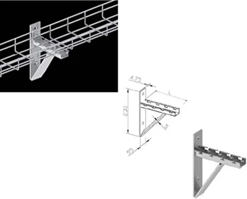 Vista 20 de Kable Kontrol Soporte de piso lateral de 2 pulgadas – Soporte de bandeja de cable de malla de alambre – Bandeja de malla de alambre Cesta de cables