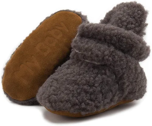 Vista 193 de Sawimlgy - Botines de algodón antideslizantes para recién nacido, con agarre, para cuna o para el invierno