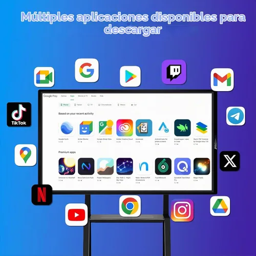 Vista 7 de 49" Smart Board 4K Android 12 8GB+64GB, para oficina y aula