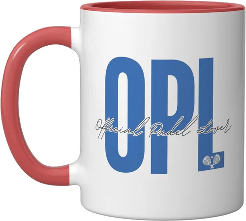 Vista 12 de OPL Official Padel Lover Ceramic Mug, Pink/White, 15oz Rosa/blanco