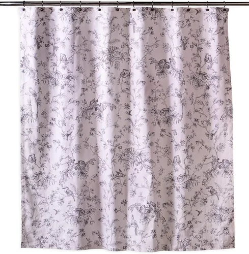 Vista 7 de Maison d' Hermine Cortina de ducha 100% algodón, un panel, 70 x 72 pulgadas, cortinas de ducha de tela lavable para baño, fácil de colgar con 12