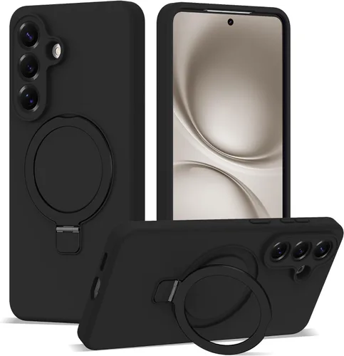 Vista 50 de SKYLMW - Funda para Samsung Galaxy S23 con soporte, 6.1 pulgadas, color negro Soporte de anillo magnético, compatible con Mag-Safe, funda