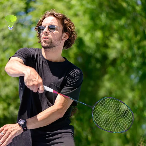 Vista 6 de Raquetas de bádminton profesionales de fibra de carbono para patios traseros y gimnasio
