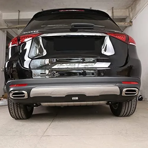 Vista 3 de YIWANG Silenciador de escape de acero inoxidable con punta de cola, marco de tapa de tubo, 2 piezas para Mercedes Benz GLE GLC GLS W167 X253 X167
