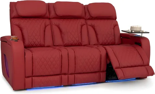 Vista 80 de Seatcraft Luminis 365 - Asiento de cine en casa (fila de 2 biplazas), color carmesí