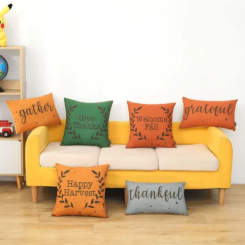 Vista 2 de TRENDIN PL686TR - Funda de almohada de bienvenida de otoño de 18 x 18 pulgadas, con refranes naranjas de granja para decoración de otoño, funda
