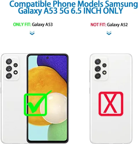 Vista 8 de YmhxcY Funda A53 5G, a prueba de caídas, 3 capas, duradera, a prueba de golpes, protección contra caídas, funda protectora de goma sólida mate