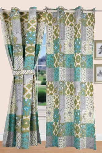 Vista 6 de All American Collection Moderno 4 PC Floral Impreso Hogar Dormitorio Cortinas a juego Beige