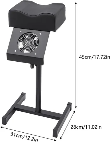 Vista 3 de Reposapiés de pedicura, taburete de pedicura con ventilador de limpieza de polvo, taburete elevador de salón de belleza de altura ajustable, soporte