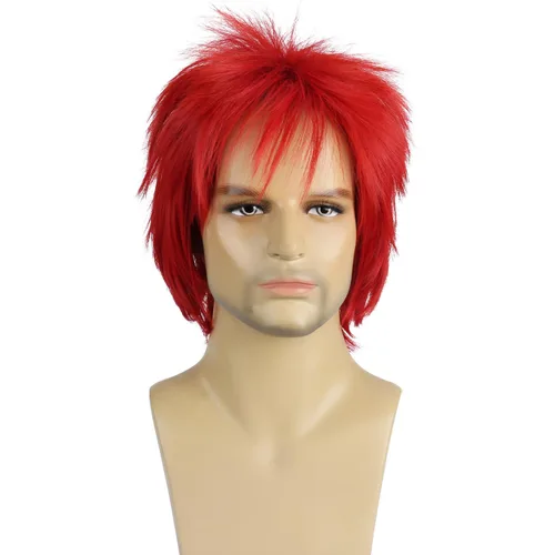 Vista 20 de RightOn Peluca marrón corta para disfraz, pelucas cortas marrones para hombre y mujer, fiesta de cosplay