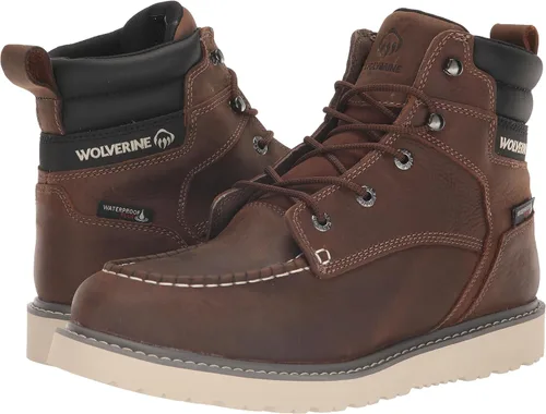 Vista 7 de WOLVERINE Botas de construcción impermeables de cuña comercial de 6 pulgadas para hombre
