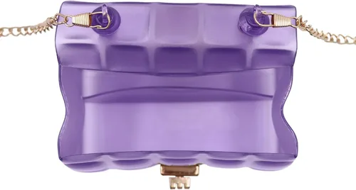 Vista 5 de ZGMYC Mini bolso cruzado de gelatina de color caramelo para niñas pequeñas y mujeres, bolsa de hombro transparente con asa superior
