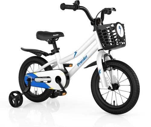 Vista 20 de COSTWAY Bicicleta para niños, 12, 14, 16, 18 pulgadas, para niños y niñas de 3 a 8 años, bicicleta para niños con ruedas de entrenamiento
