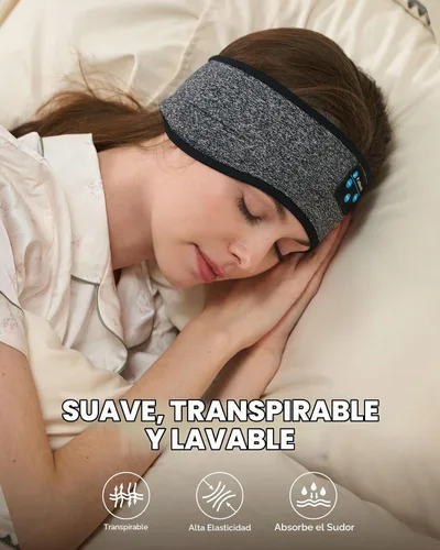 Vista 6 de Audífonos para Dormir con Diadema Bluetooth, Audífonos para Dormir con Diadema Deportiva, Audífonos para Dormir de Larga Duración con Altavoces