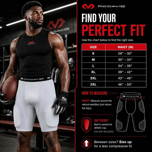 Vista 7 de McDavid Football Girdle for Men - Durable & Breathable 5-Pad Girdle with Hard-Shell Thigh Guards for Padded Support, Ideal for Football & Lacrosse