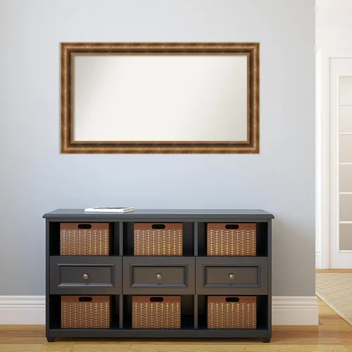 Vista 1104 de Amanti Art Espejo de pared personalizado no biselado (25 x 25 pulgadas), marco de bronce acentuado, varios tamaños personalizados, espejo de baño