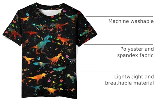 Vista 4 de Neemanndy Camisetas de manga corta con estampado 3D para adolescentes y niñas de 6 a 16 años Diseño 1