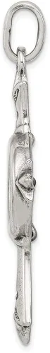 Vista 2 de Colgante de cruz de plata de ley QAC113 con diseño de viuda antigua