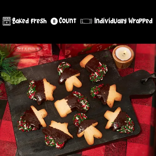 Vista 3 de Regalos de galletas de Navidad Galletas de mantequilla de vacaciones Galletas de chocolate copos de nieve, árboles de Navidad, rellenos