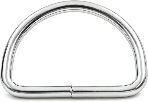 Vista 9 de Wuuycoky Silvery D Rings Buckles D-ring Non-welded For Webbing Strapping 0.5" / 0.6" / 0.8" / 1" / 1.25" / 1.5" / 2" Optional