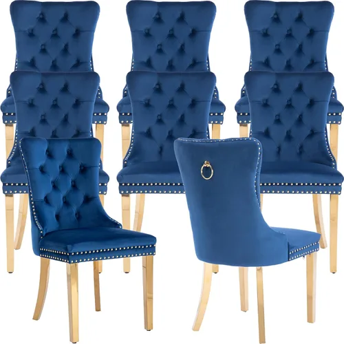 Vista 37 de Juego de 2 Sillas de Comedor Modernas de Mediados de Siglo, Tapizadas en Terciopelo Beige con Respaldo Acolchado, Sillas de Cocina y Comedor, Patas
