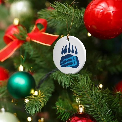 Vista 6 de GRAPHICS & MORE Bob Jones University Secondary Logo Porcelain Holiday Christmas Tree Ornament - 2.8" (7.1 cm)