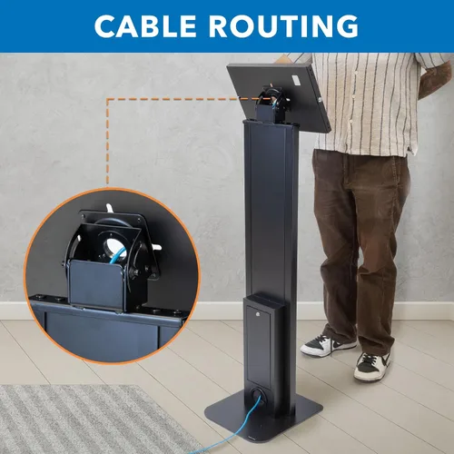 Vista 9 de Mount-It! Soporte de tablet antirrobo para piso y quiosco, quiosco de piso comercial con recinto universal, soporte de montaje de tablet