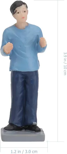 Vista 2 de Kisangel Juego de figuras pequeñas pintadas de 1.18 pulgadas con temática de disputas familiares, para decoración de jardín y juguetes para niños