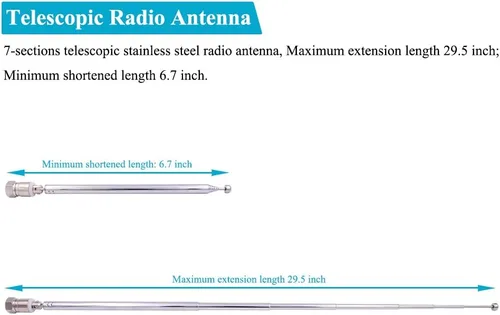 Vista 4 de Antena de radio telescópica de FM, antena masculina del enchufe de 75
