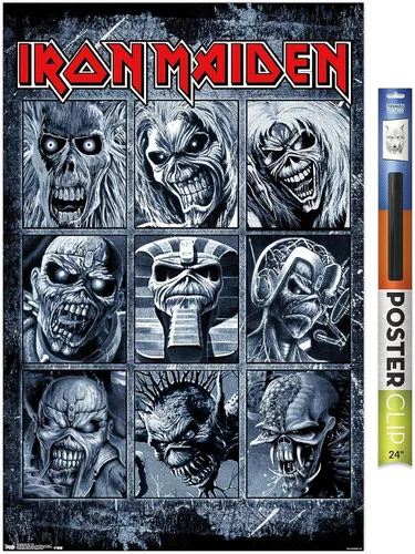Vista 18 de Trends International Iron Maiden - Grid Wall Poster, 14.725" x 22.375", Barnwood Framed Version