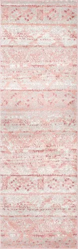 Vista 8 de nuLOOM Hattie - Alfombra marroquí de transición, 2 x 6 pies, color rosa
