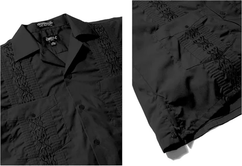 Vista 4 de Omega Cuban Guayabera - Camisa de manga corta, puros de boda, playa, barman casual