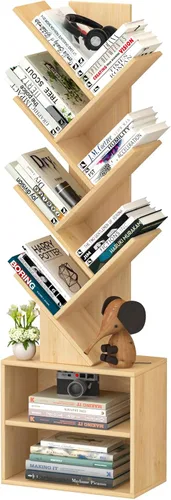 Vista 9 de SHEEPAM Estantería de árbol de 4 niveles con cajón