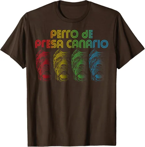 Vista 7 de Cool Retro Groovy Perro De Presa Canario Dog Camiseta para Hombre Mujer Negro