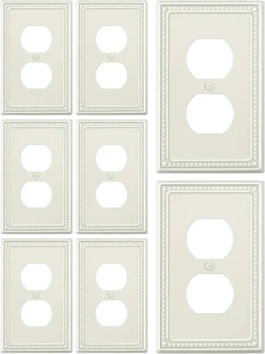 Vista 103 de Paquete de 2 cubiertas de placa de interruptor de luz de doble palanca, cubiertas decorativas de placa de doble interruptor Pearls, placa de pared