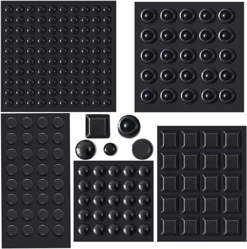 Vista 10 de Paquete combinado de 256 piezas de topes protectores adhesivos transparentes, 2 tamaños, círculo plano, autoadhesivos para amortiguar el sonido