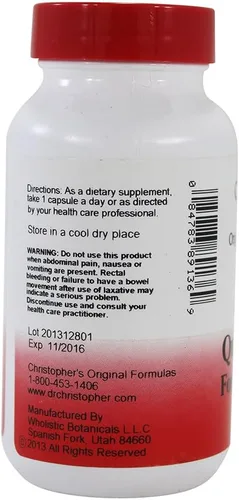 Vista 2 de Dr. Christopher's Quick Colon Parte 1 - 475 mg - 100 Cápsulas Vegetarianas
