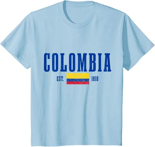 Vista 10 de Colombia Est. 1810 - Camiseta de Colombia Vintage, Negro, S