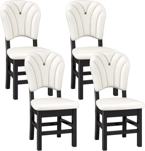 Vista 22 de Upholstered Leather Dining Room Chairs, Dining Chairs Set Kitchen Chair with Solid Wood Legs, Dining Room Side Chair for Bedroom, Vanity, Living